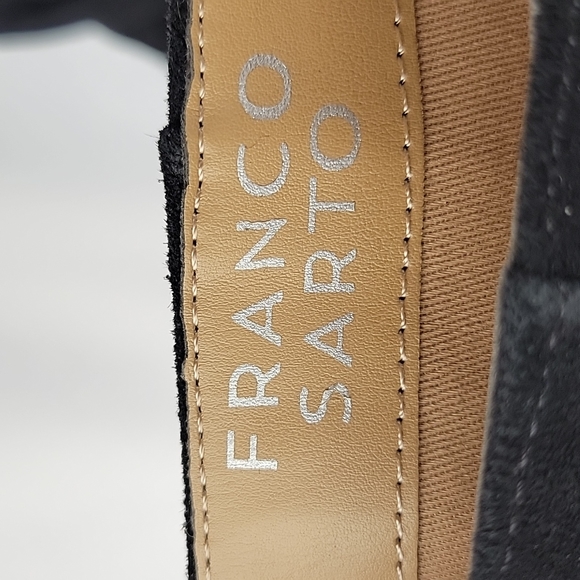 Franco Sarto Artesia Pointy Toe Suede Leather Heeled Boots Black Size 6 - Picture 9 of 12